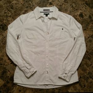White Tommy Hilfiger button down shirt/oxford