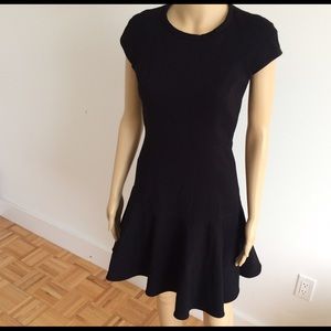 ADOLFO DOMINGUES BLACK DRESS WITH LINING, 38-SMALL