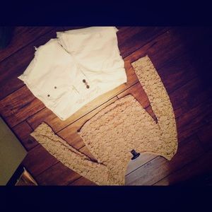 Lace Crop top & white shorts Killer Outfit