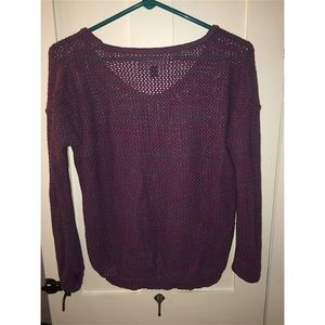 Purple Open Knit Sweater