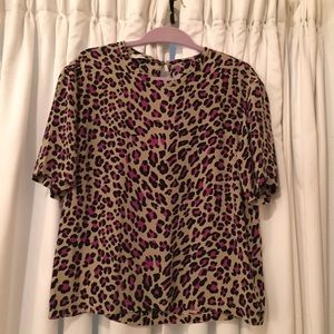 Equipment pink leopard Riley shirt