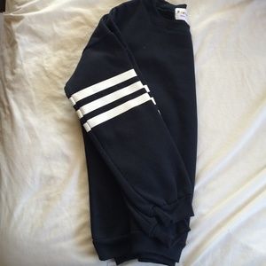 brandy lookalike navy blue crewneck w/ stripes