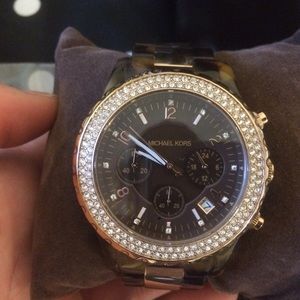 Michael Kors Tortoise Rose Gold Two Tone Watch