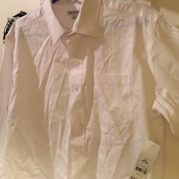 George medium 38-40 white long sleeve shirt