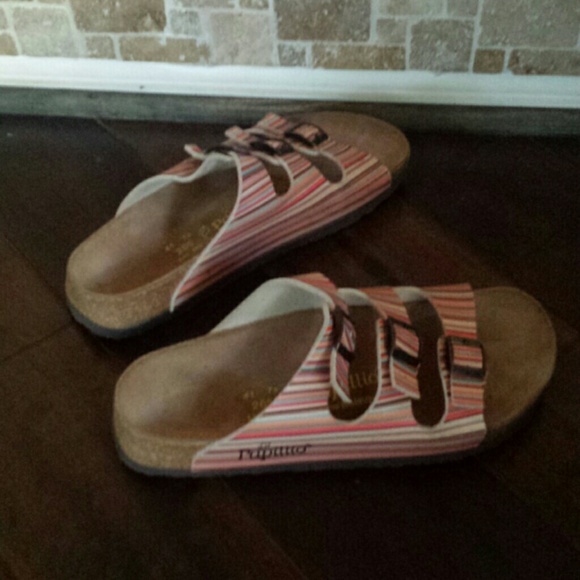 Birkenstock Papillio multi color stripe like new