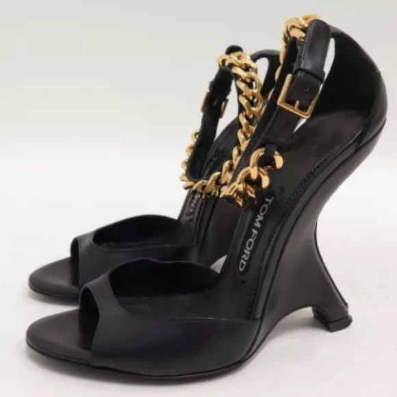 Tom Ford gold chain Wedges - Picture 2 of 4