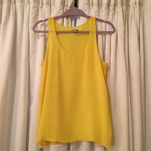 JCrew yellow silk top
