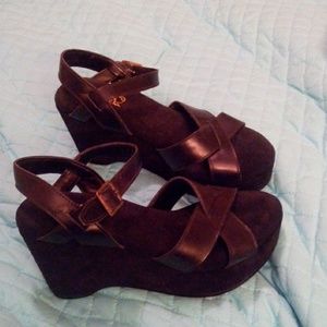 Sexy Suede And Leather Black Platforms 7.5
