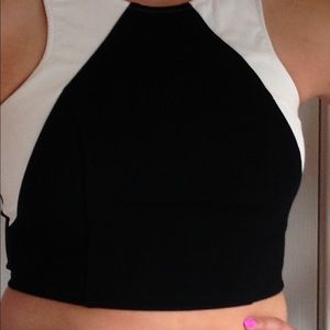 ASOS black and white crop top