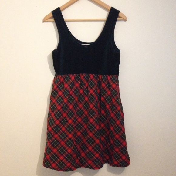 ❤️ 90s 1990s vintage retro grunge plaid mini dress