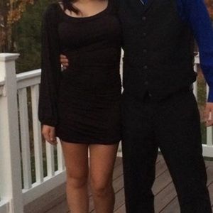 All black long sleeve semi dress