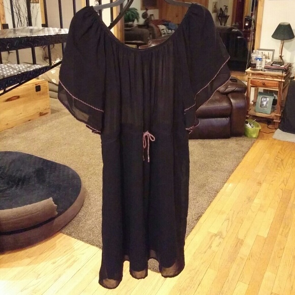 H&M Paris - black dress w/ empire tie waist