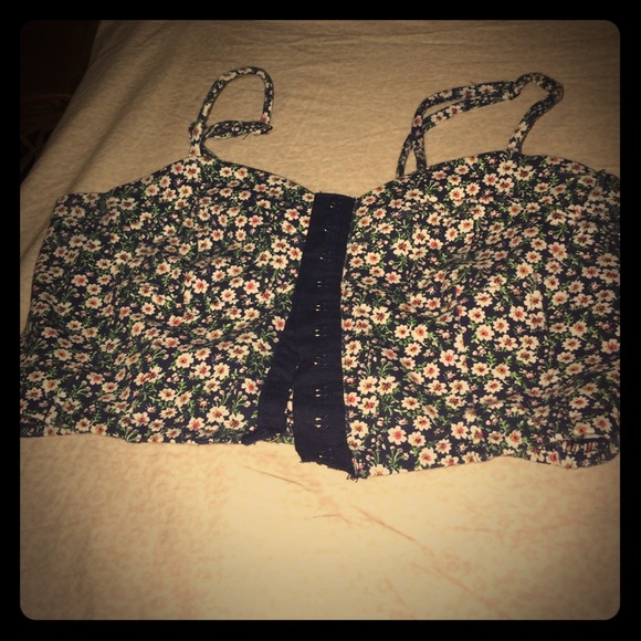 A floral bandeau/ crop top