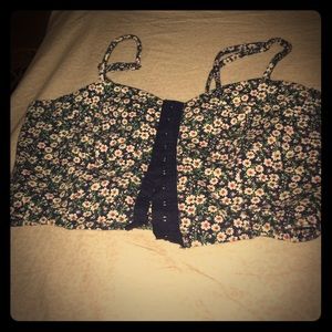 A floral bandeau/ crop top