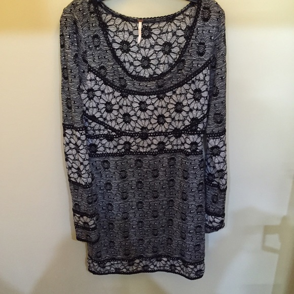Black/Grey Free People Long sleeve dress