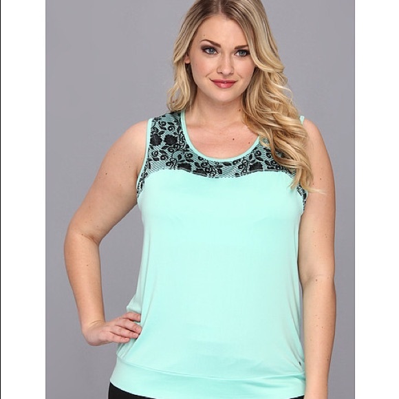 Ryka Mint Green Lace Print Tank - Picture 2 of 2