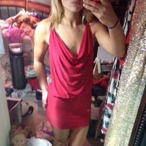 SEXY red open back club dress