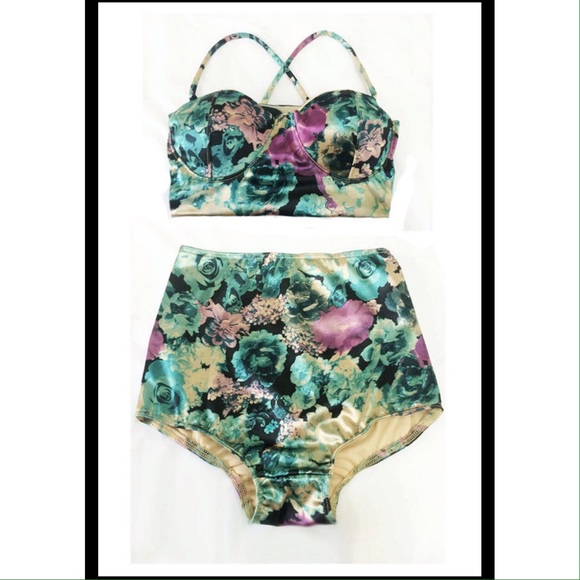 High waisted size small swimming suit.