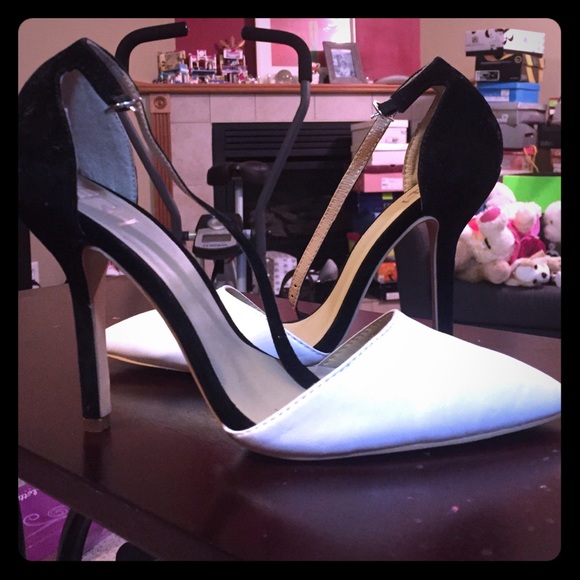 Black and white heels