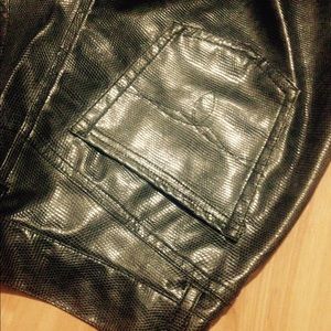 Faux snake skin polyester silver/black pants