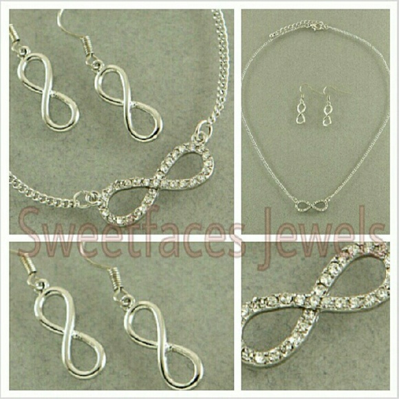 Celebrity Style, Infinity Rhinestone Necklace Set - Picture 2 of 2