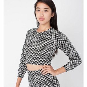 American Apparel Crop Raglan Jacquard Sweater