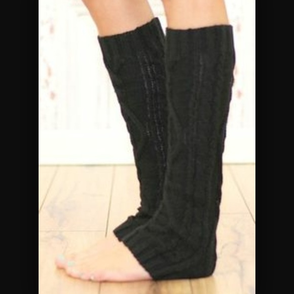UO Black knit leg warmers