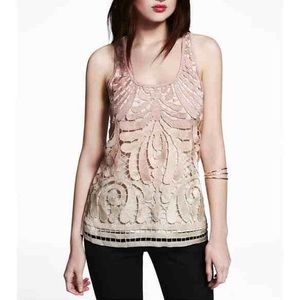 Express metallic ombré tank