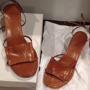 Costume National leather wedge heels