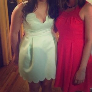 mint scalloped dress