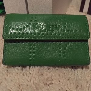 Kate Spade Green leather business card holder