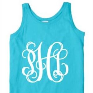 3 initials, vinyl monogram, comfort color tanks
