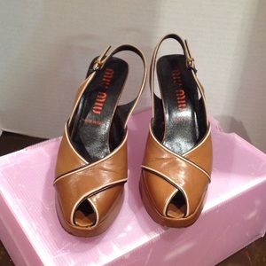 Brown Miu Miu heels