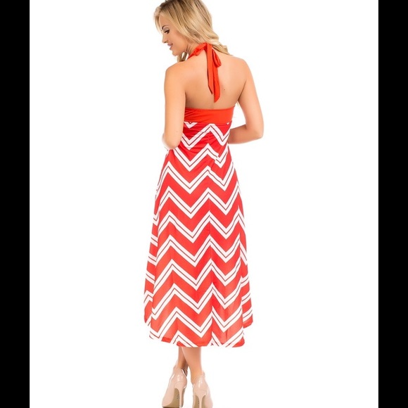 Coral Maxi Women’s Chevron Dress NWT - Picture 2 of 3
