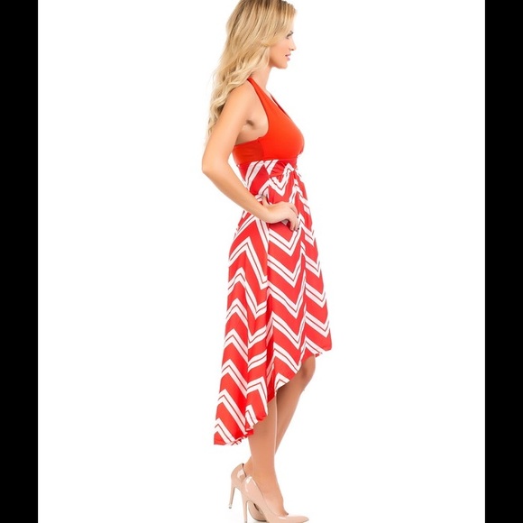 Coral Maxi Women’s Chevron Dress NWT - Picture 3 of 3