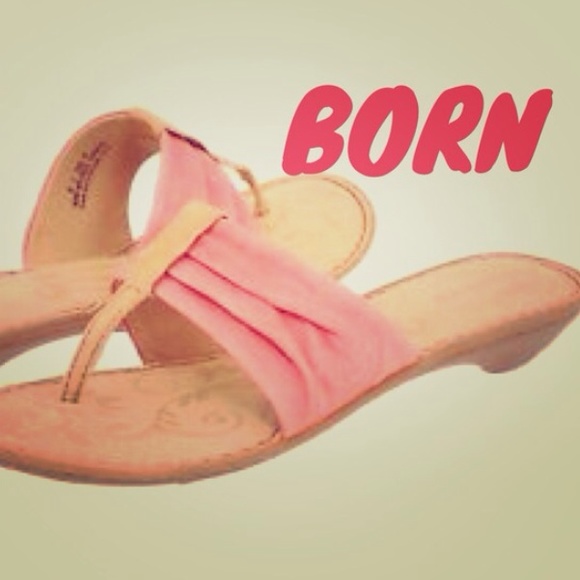 Born Pink Leather Pacifica Flip Flop Sandals Sz 8
