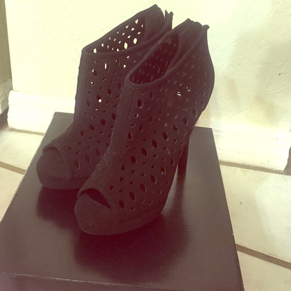 Peep toe booties