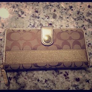 NEW Gold Coach Wallet