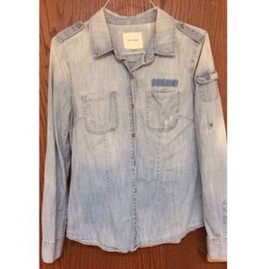 Life in Progress Denim Button Down Shirt