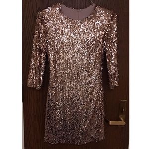 AKIRA Chicago Rose Colored Sequin Dress
