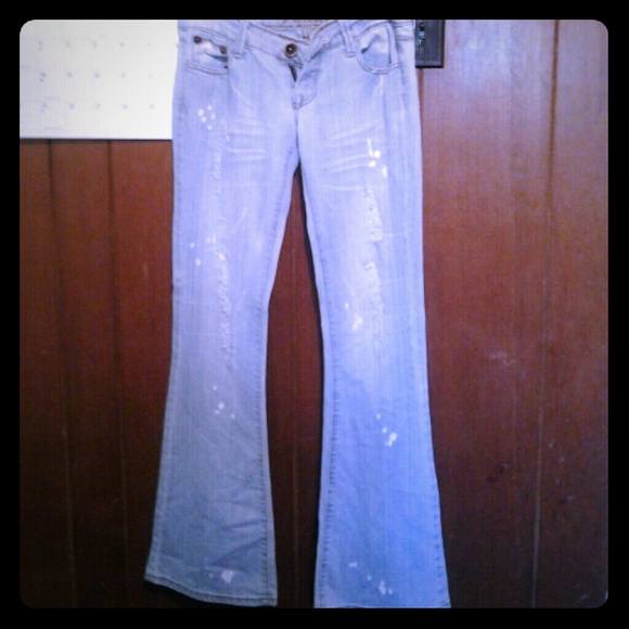 Premiere bootcut jeans light wash worn from Rue 21