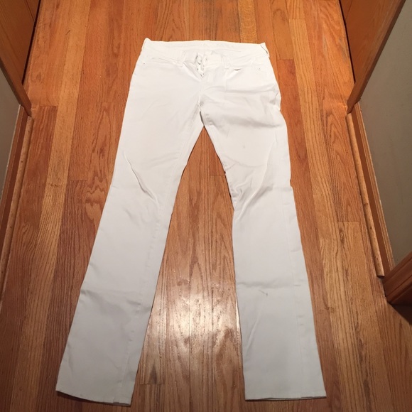 Seven white jeans. Straight leg.