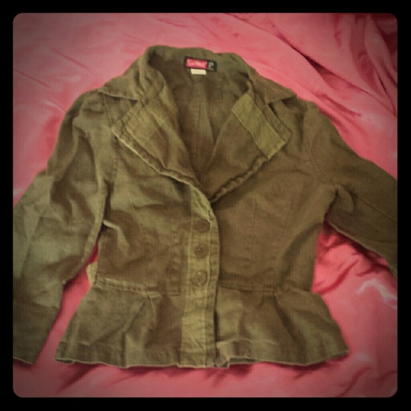 WOMENS BUTTON UP PEPLUM BLAZER