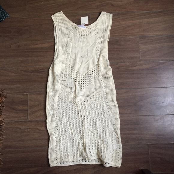 Cream crochet knit long tank (nordstrom) - Picture 2 of 2