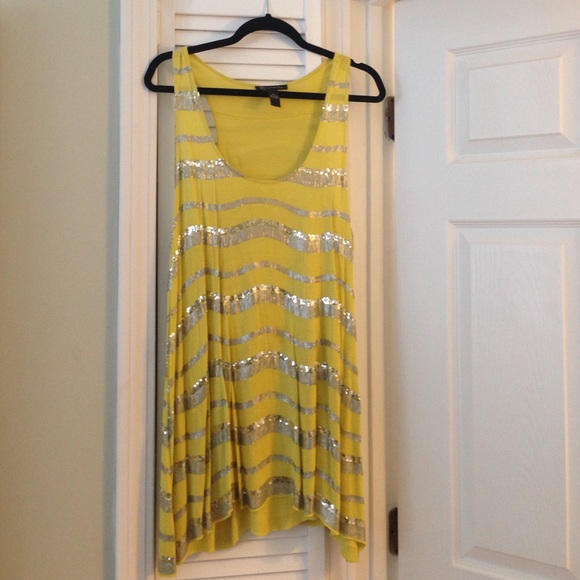Inc yellow sequin top