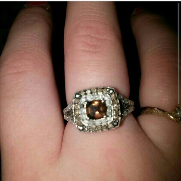 Chocolate diamond with white sapphire ring