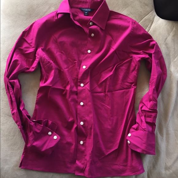 Bright pink button down