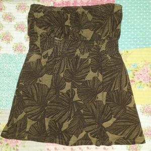 Old Navy Floral Brown & Tan Tube Top