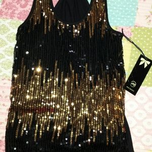 Sequined Knit Racer back Tank