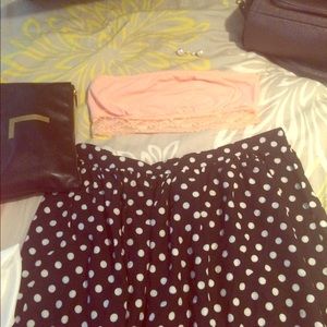 Adorable bralette and polka dot skirt
